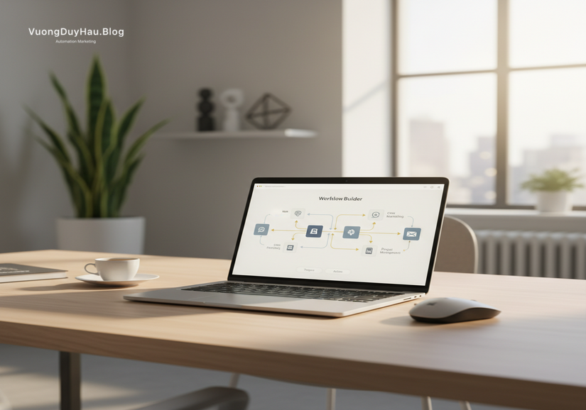 Sơ đồ workflow tự động hóa quy trình content marketing